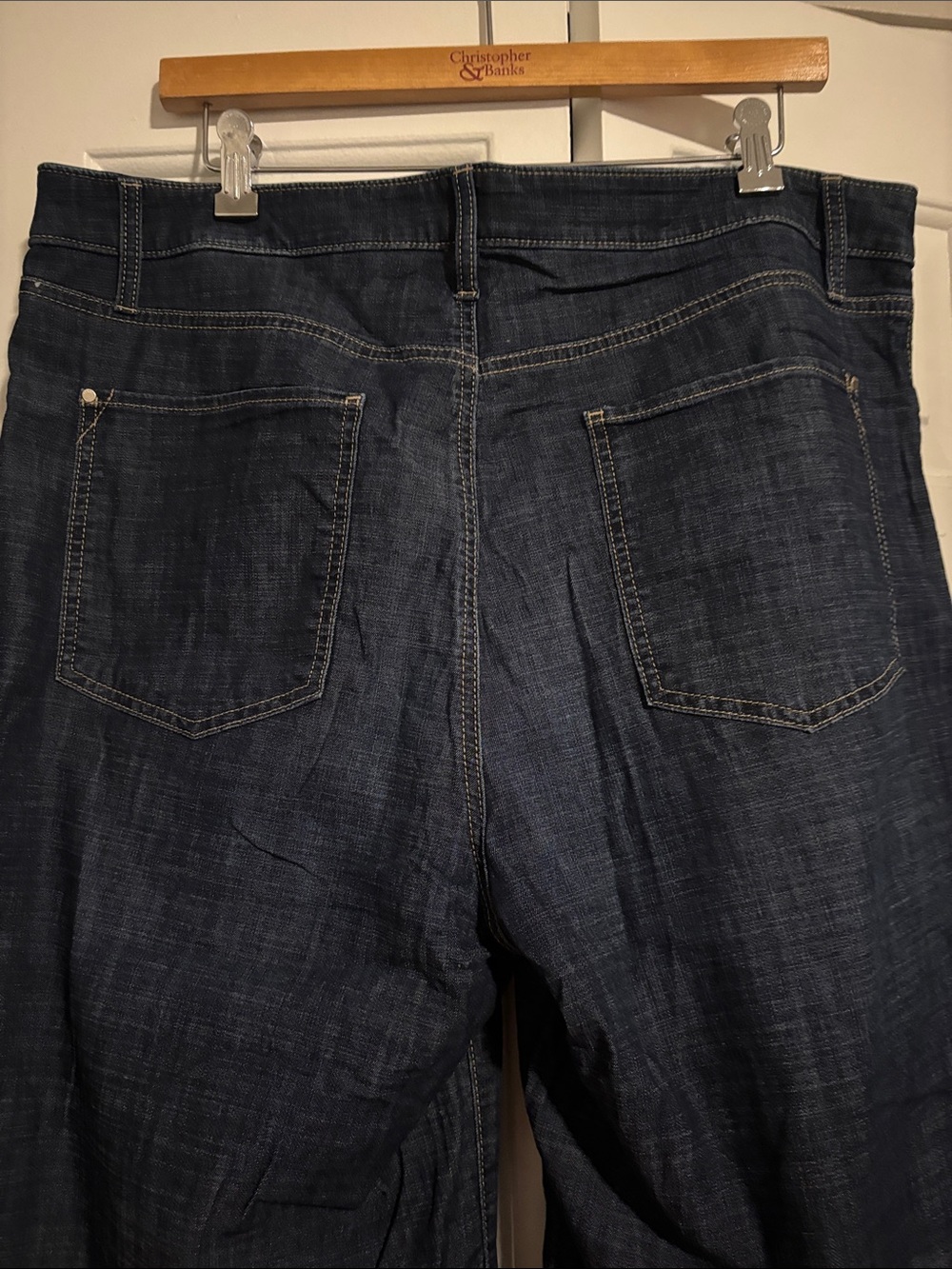 Chico's Dark Indigo Wide-Leg Denim Culottes - Picture 6 of 9